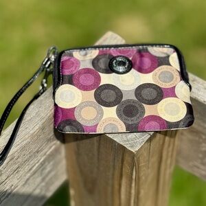 Coach Madison Satin Wristlet with Patent Leather Trim